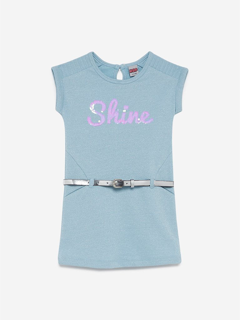 HOP Kids Light Blue Karen Dress With Belt