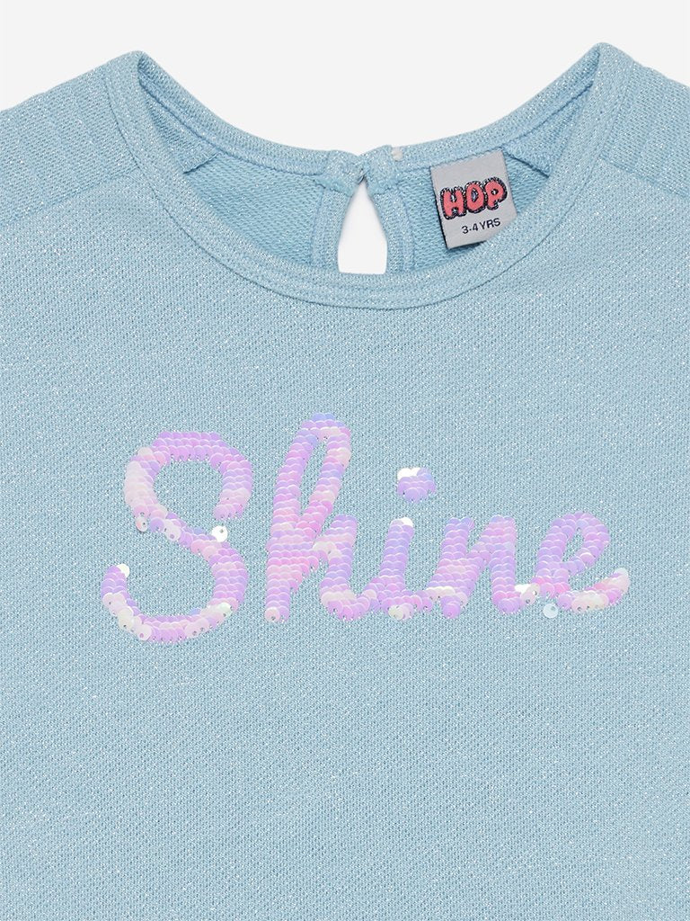 HOP Kids Light Blue Karen Dress With Belt