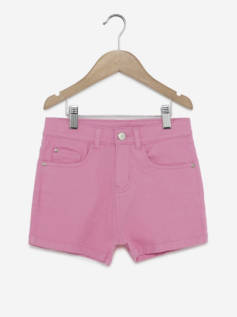 Y&F Kids Pink Denim Shorts