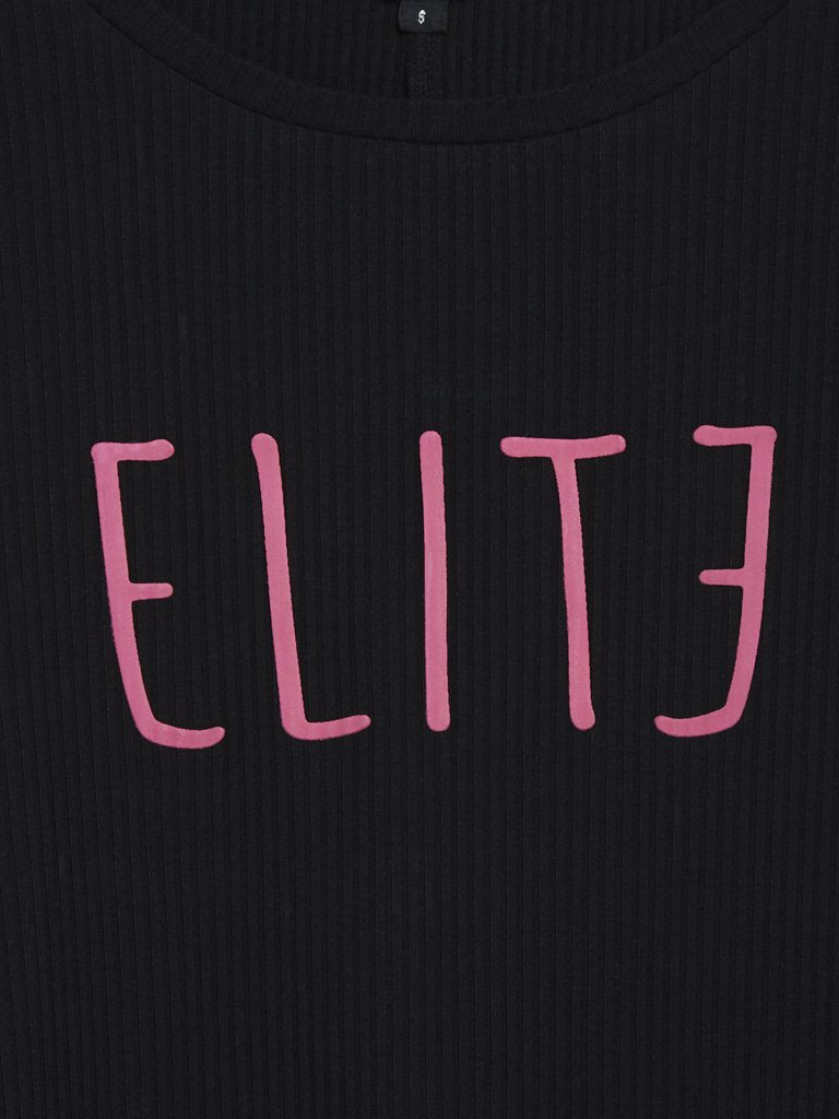 Sassy Soda Curves Black Text Pattern T-Shirt