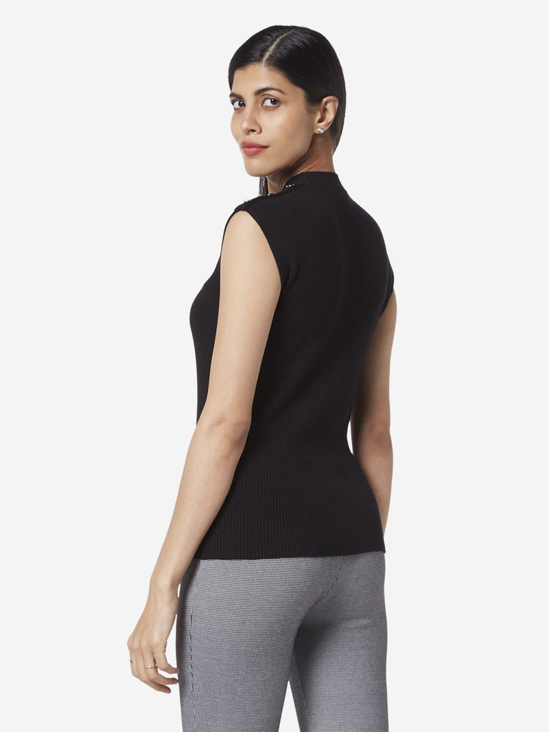 Wardrobe Black Ribbed Top