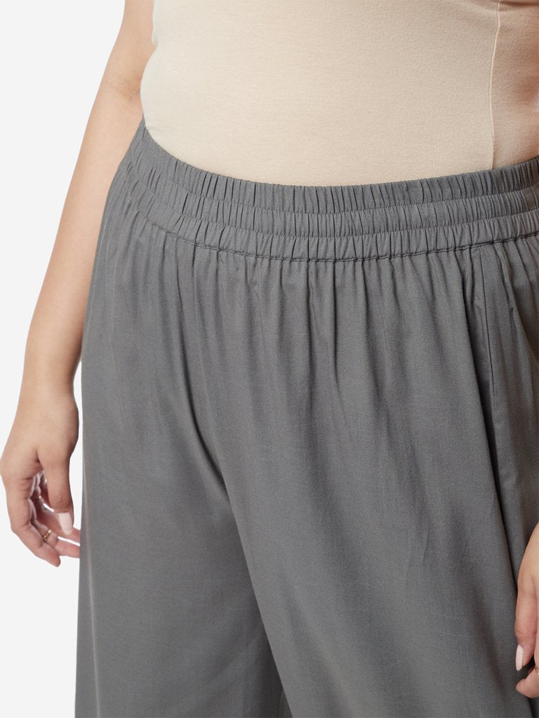 Diza Curves Grey Cropped Palazzos