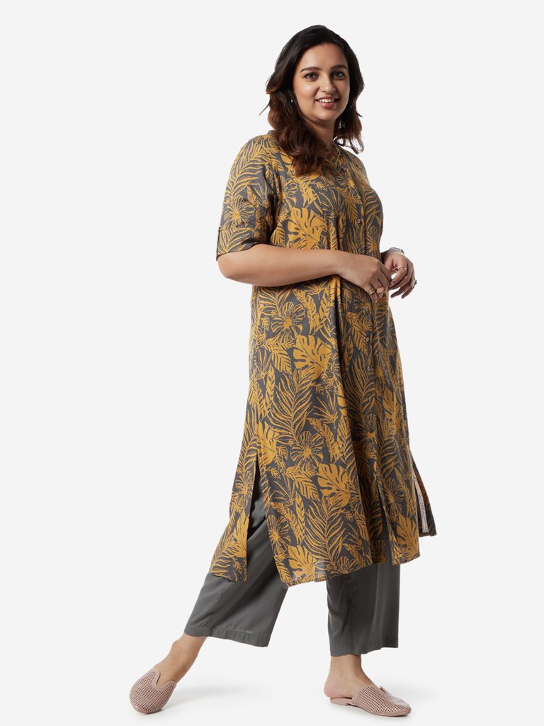 Diza Curves Grey Cropped Palazzos