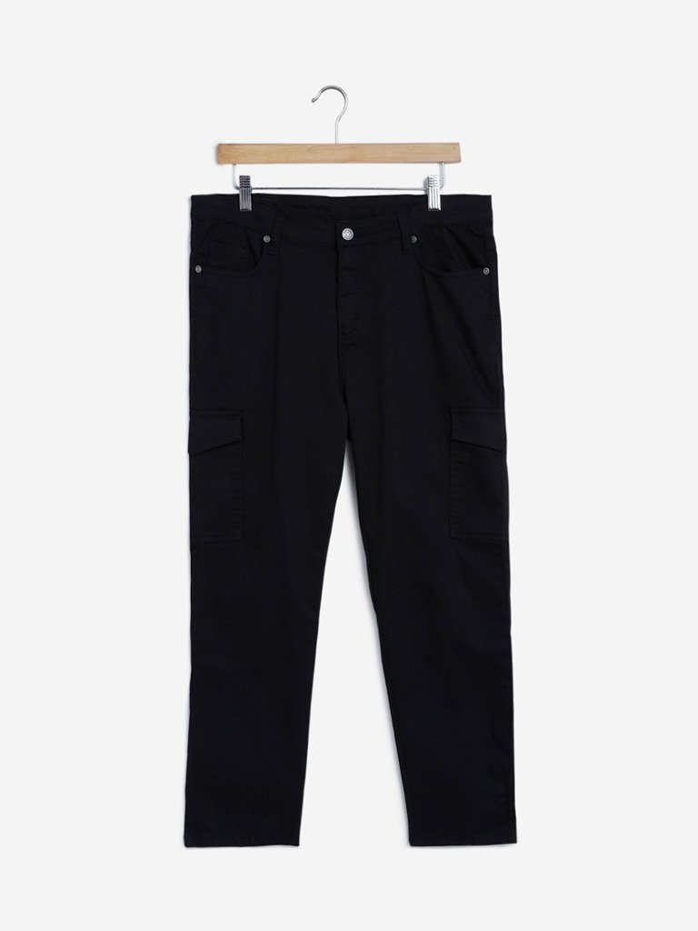 Sassy Soda Curves Black Cargo-Styled Brice Jeans