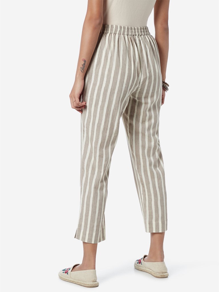Bombay Paisley Grey Striped Ethnic Pants