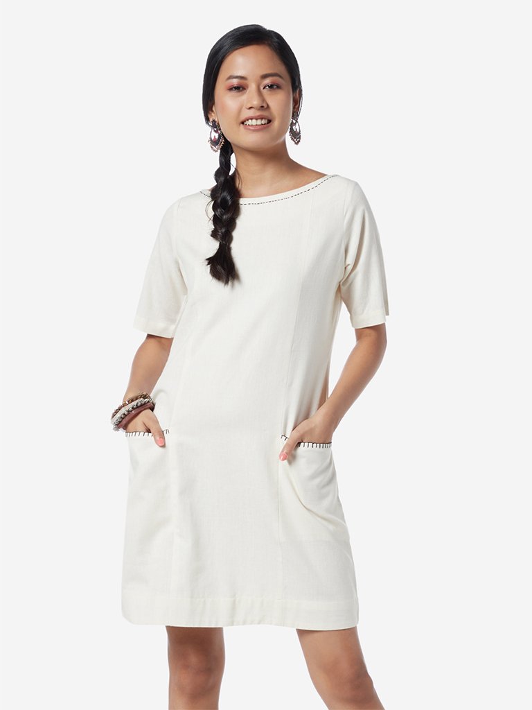 Bombay Paisley Off White Shift Dress