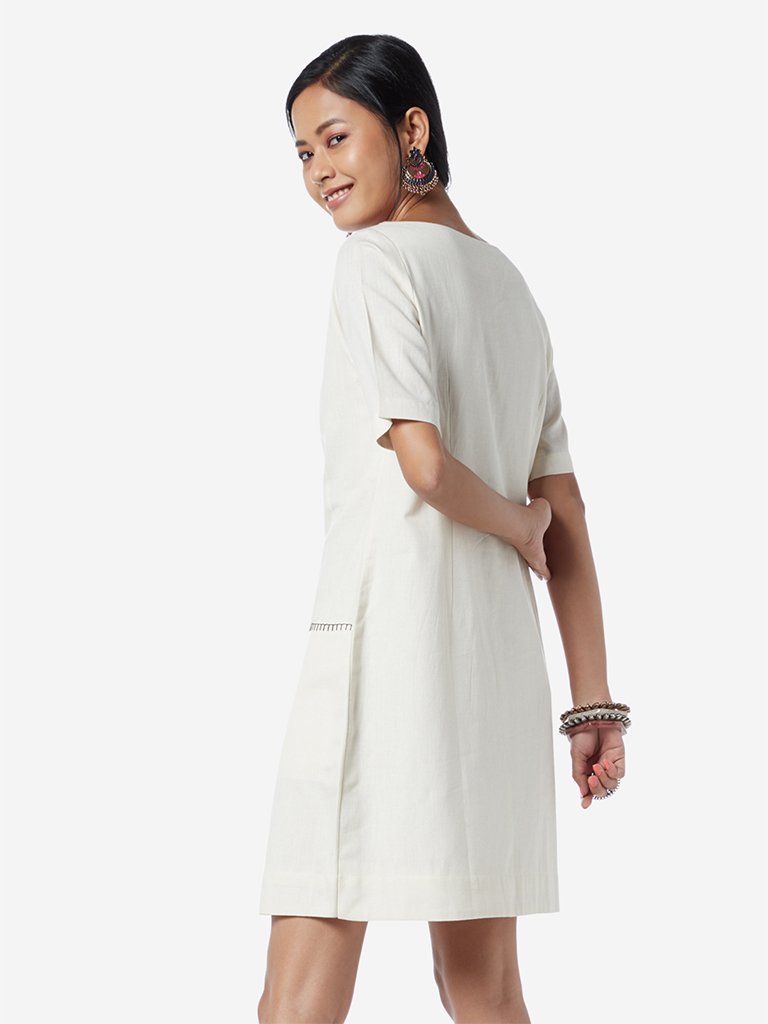 Bombay Paisley Off White Shift Dress