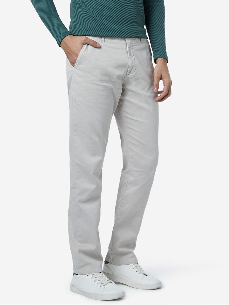 Ascot Light Grey Relaxed Fit Chinos