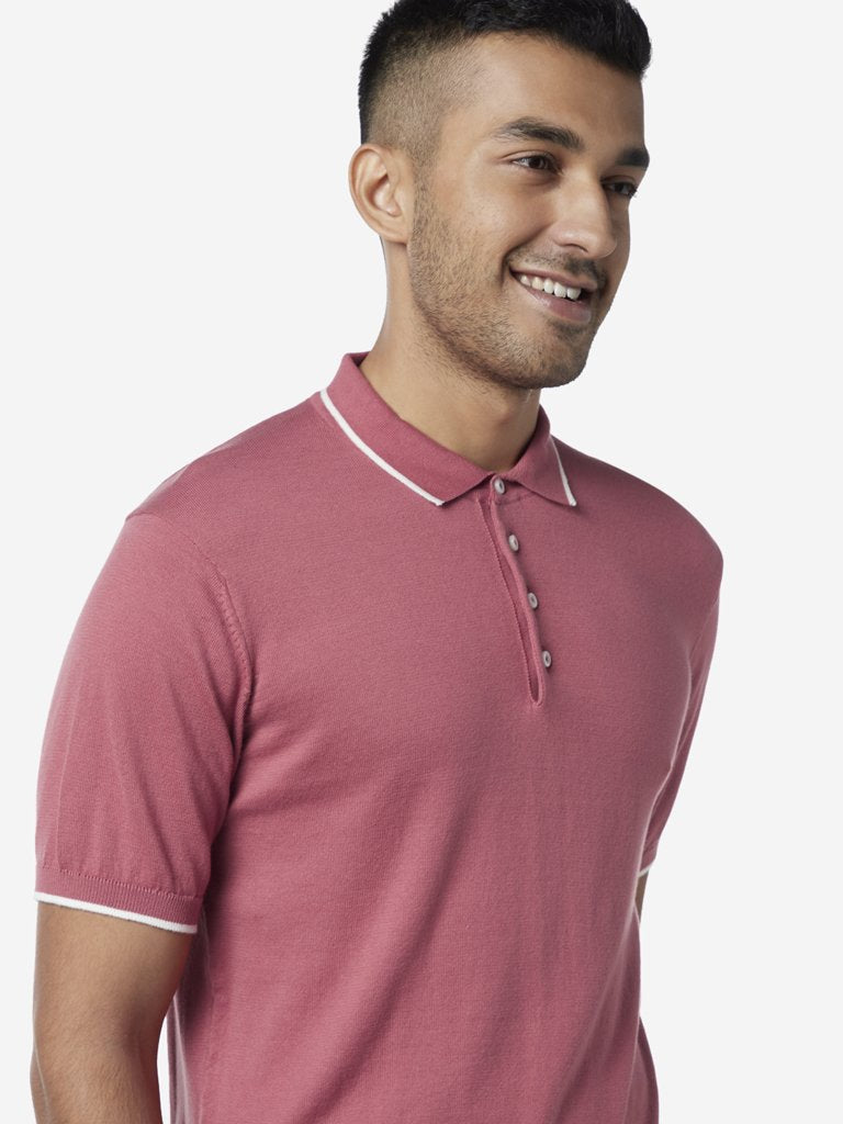 Ascot Blush Pink Slim Fit Polo T-Shirt