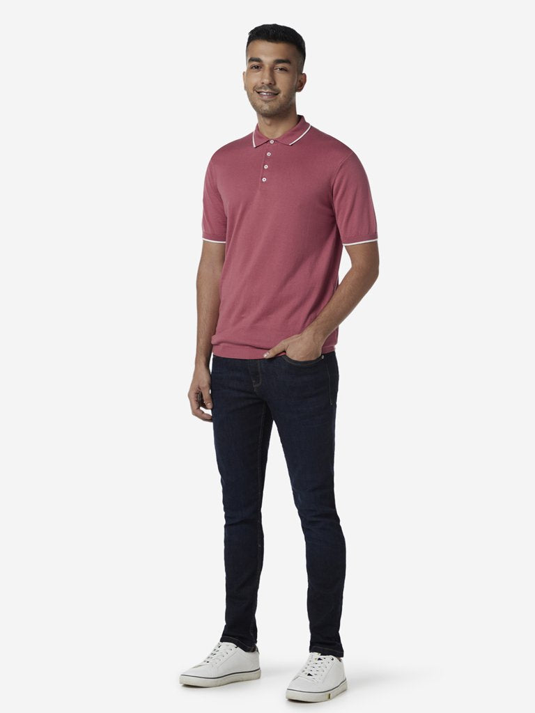 Ascot Blush Pink Slim Fit Polo T-Shirt