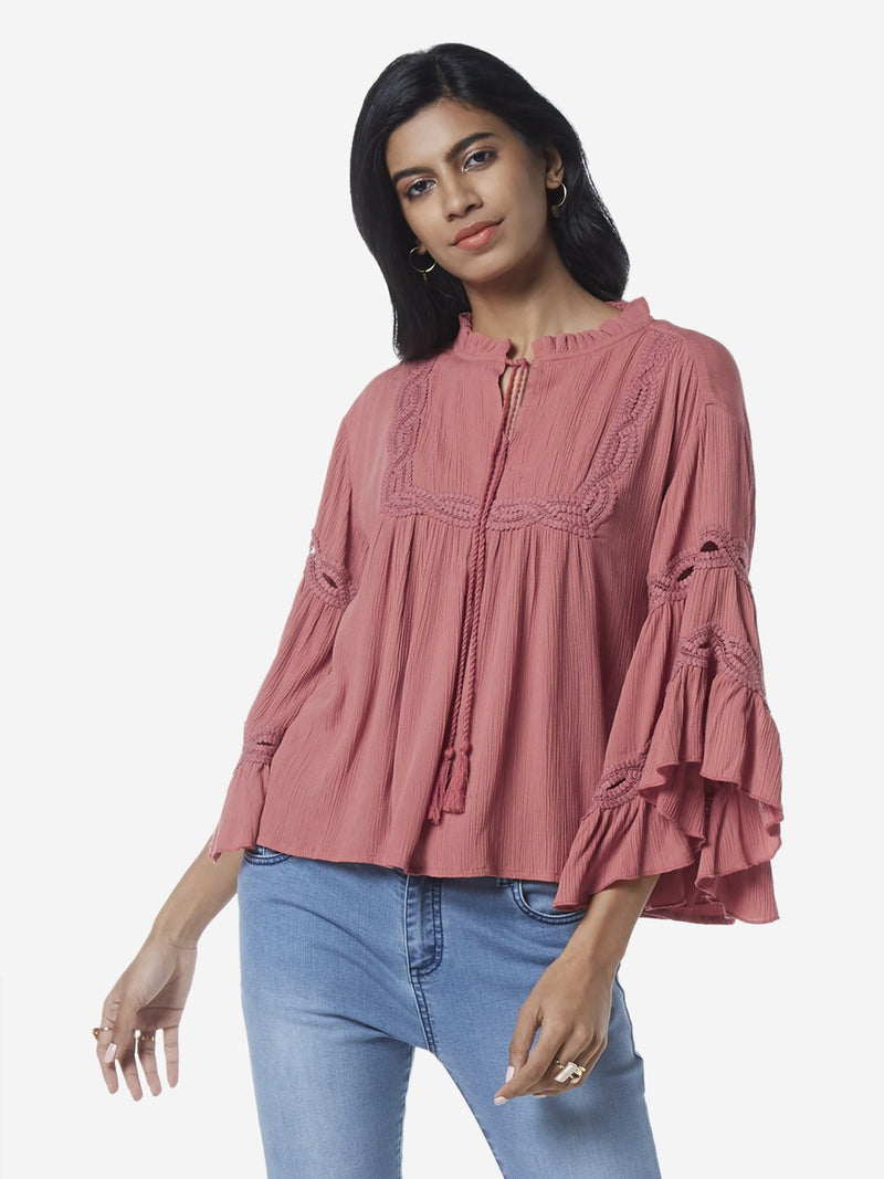 LOV Persian Rose Crochet Detailed Livia Top