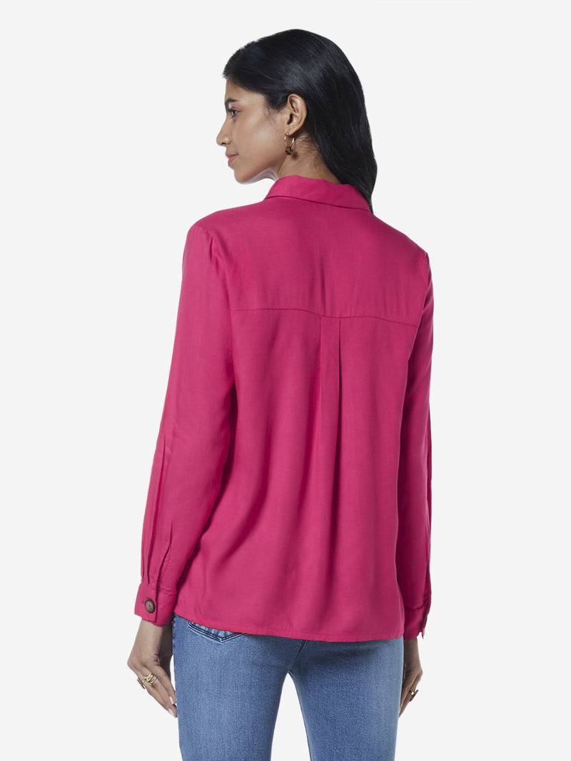 LOV Pink High-Low Della Casual Shirt