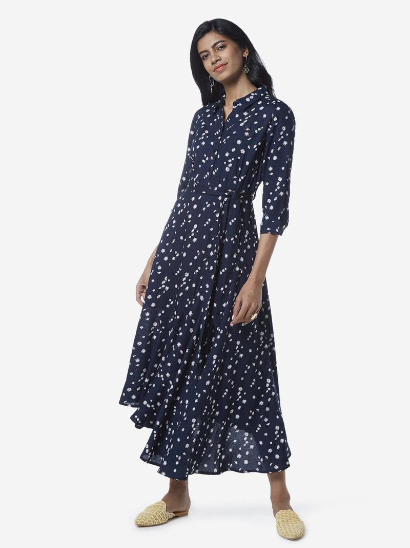 LOV Navy Floral Abel Shirtdress With Belt