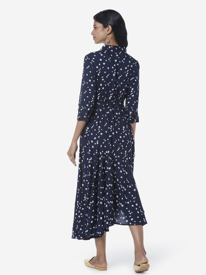 LOV Navy Floral Abel Shirtdress With Belt