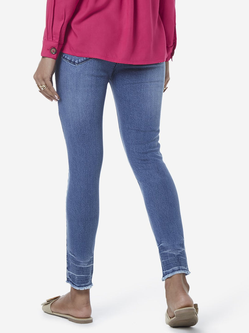 LOV Blue Mid Waist James Cropped Jeans