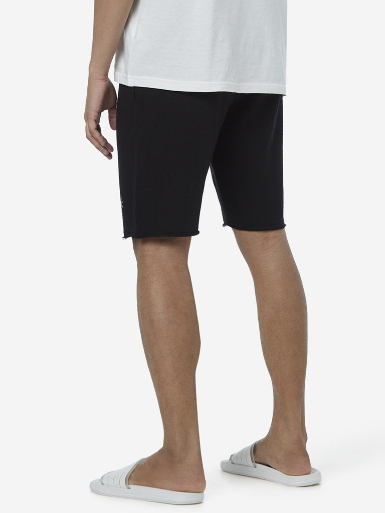 WES Lounge Black Relaxed Fit Shorts