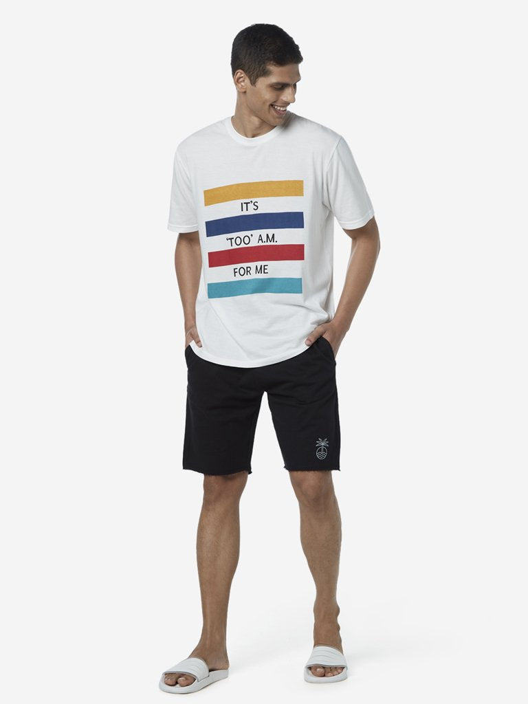 WES Lounge Black Relaxed Fit Shorts