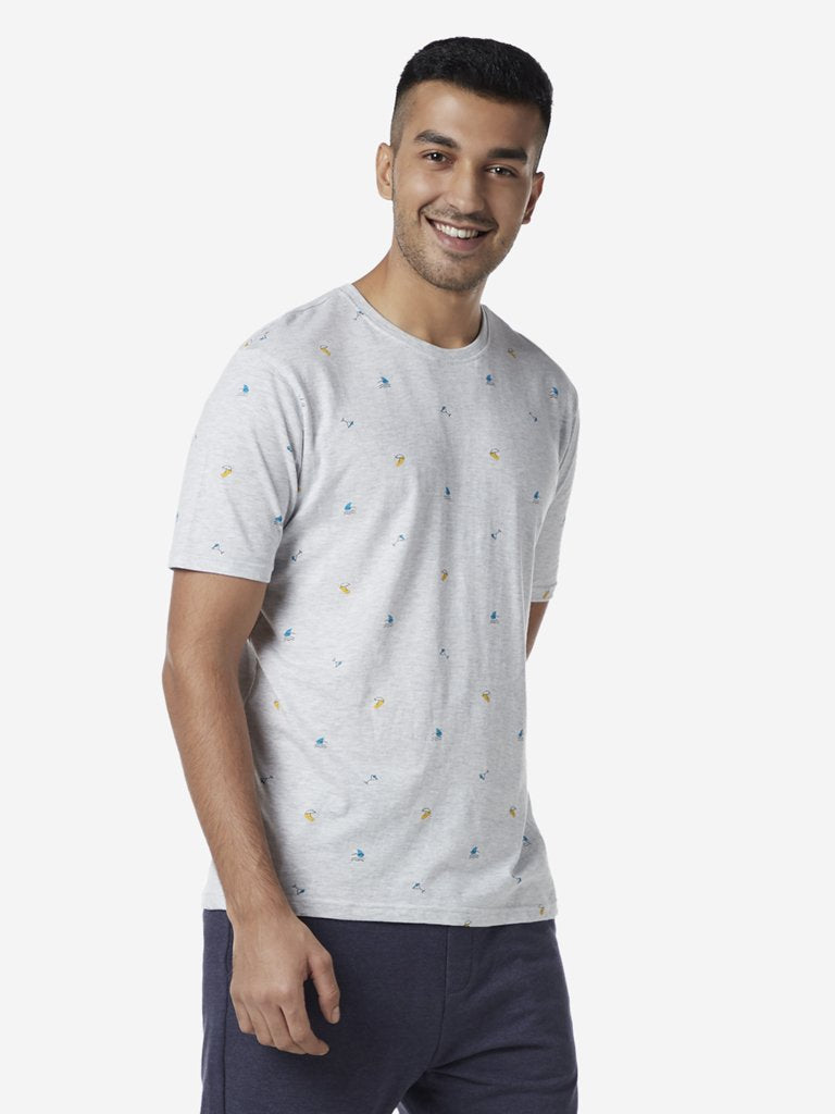 WES Lounge Grey Melange Relaxed Fit T-Shirt