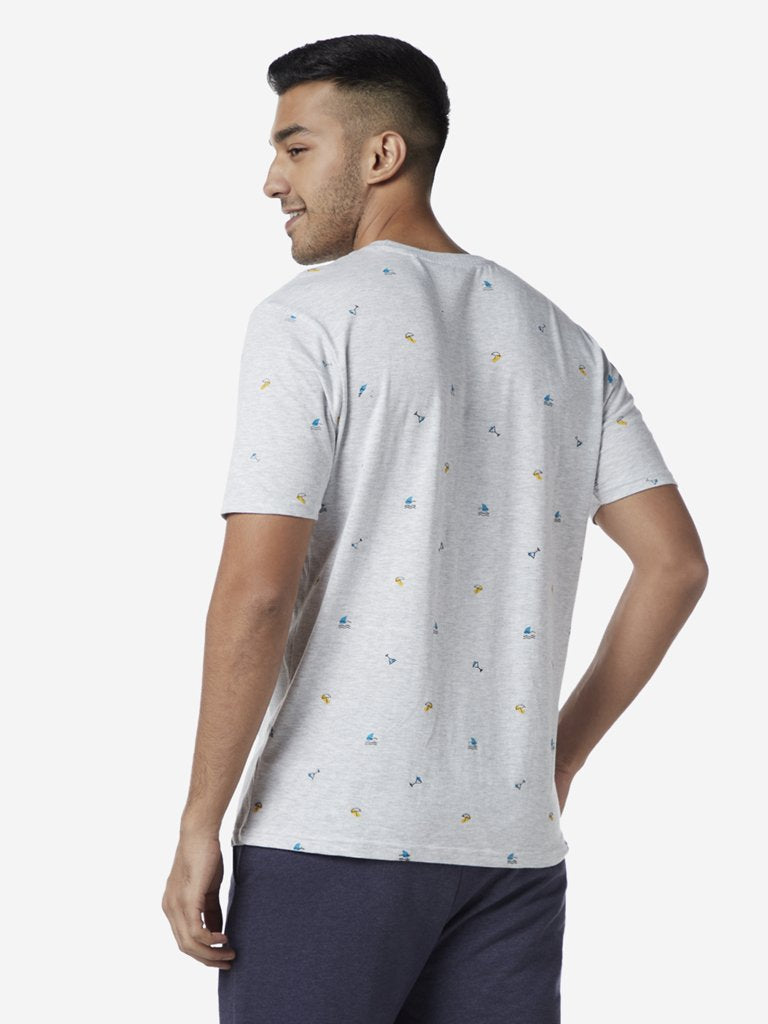 WES Lounge Grey Melange Relaxed Fit T-Shirt