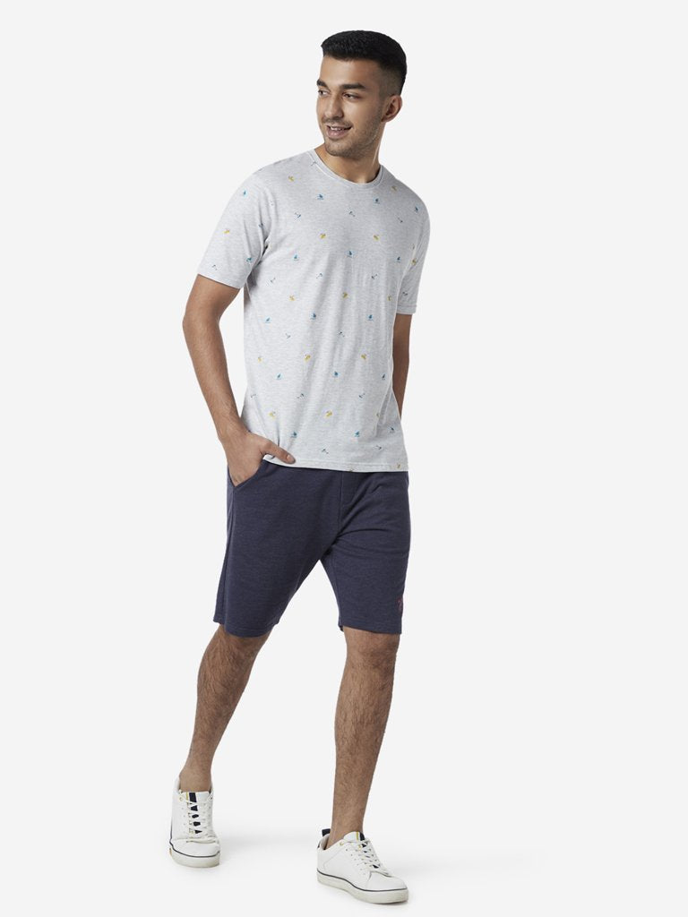 WES Lounge Grey Melange Relaxed Fit T-Shirt