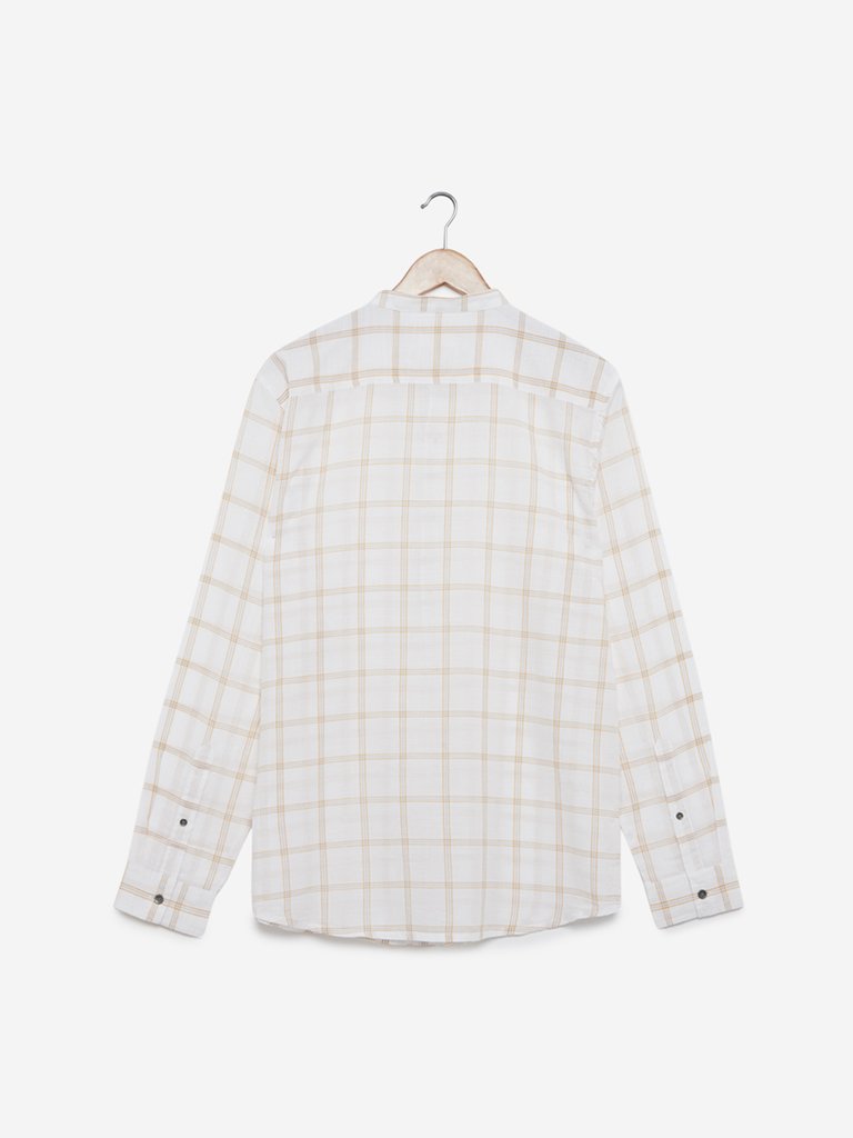 ETA White Checkered Resort Fit Shirt