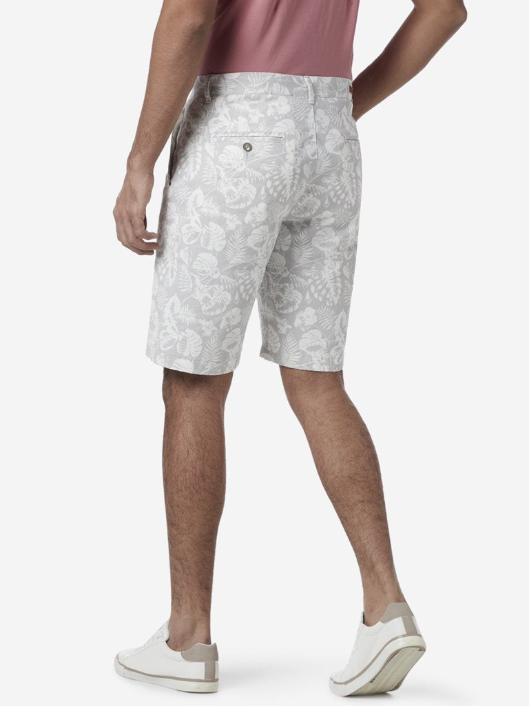 Ascot Grey Tropical Printed Relaxed Fit Shorts