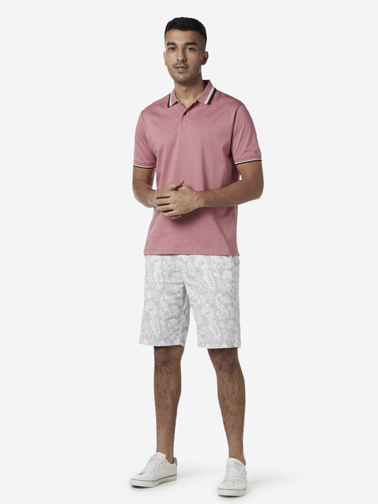 Ascot Grey Tropical Printed Relaxed Fit Shorts