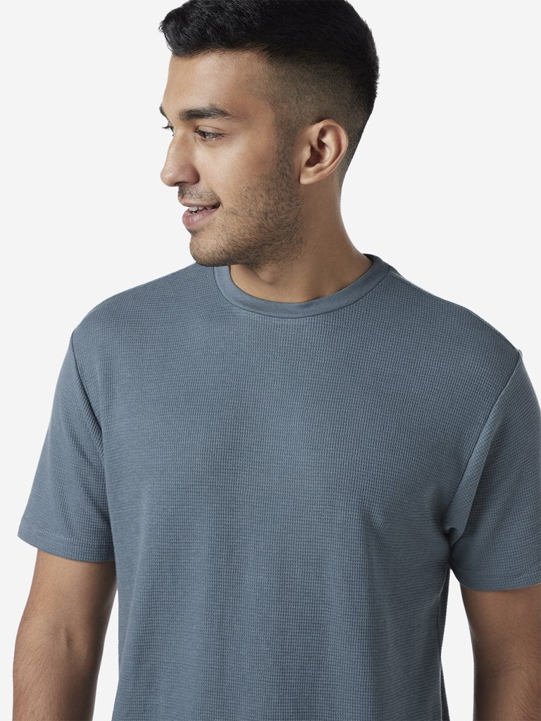 ETA Blue Slim Fit Crewneck T-Shirt