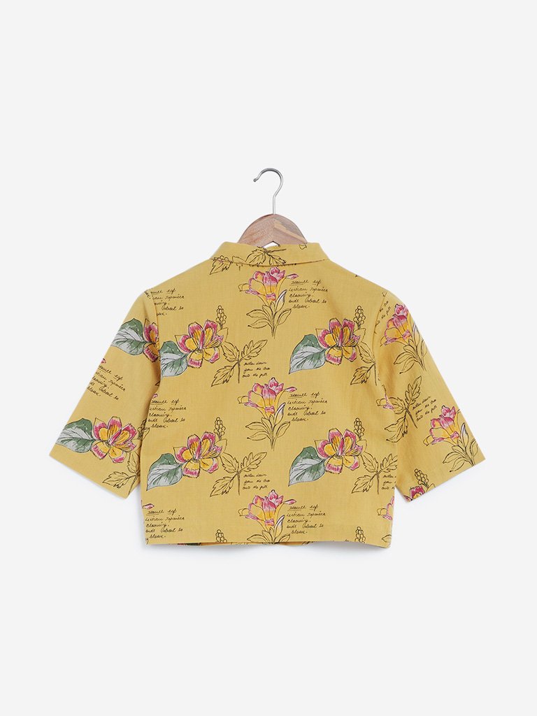 Bombay Paisley Mustard Printed Crop-Top