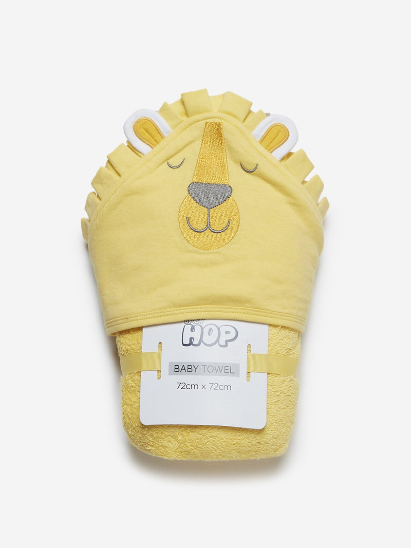 Baby HOP Yellow Lion Patterned Hooded Bath Towel