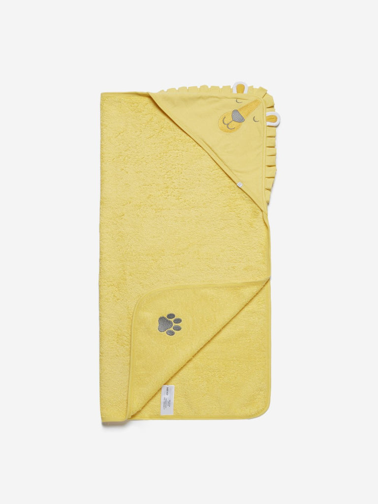 Baby HOP Yellow Lion Patterned Hooded Bath Towel