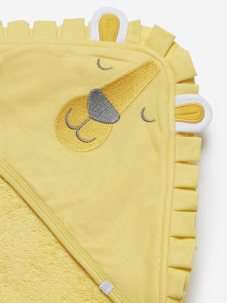 Baby HOP Yellow Lion Patterned Hooded Bath Towel