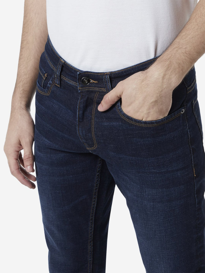 WES Casuals Dark Blue Relaxed-Fit Jeans