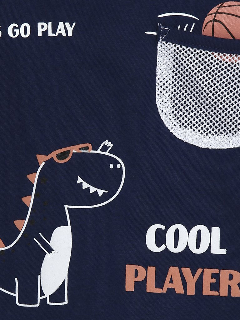 Baby HOP Navy Dinosaur Set of Two T-Shirts