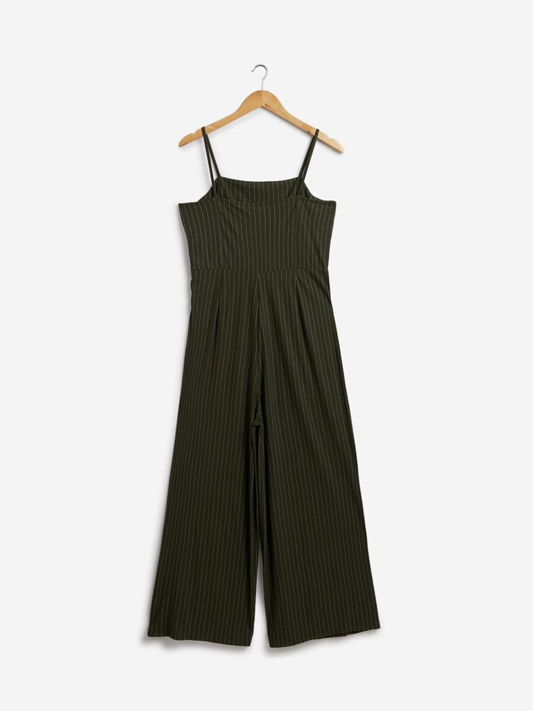 Nuon Khaki Striped Nalinska Jumpsuit