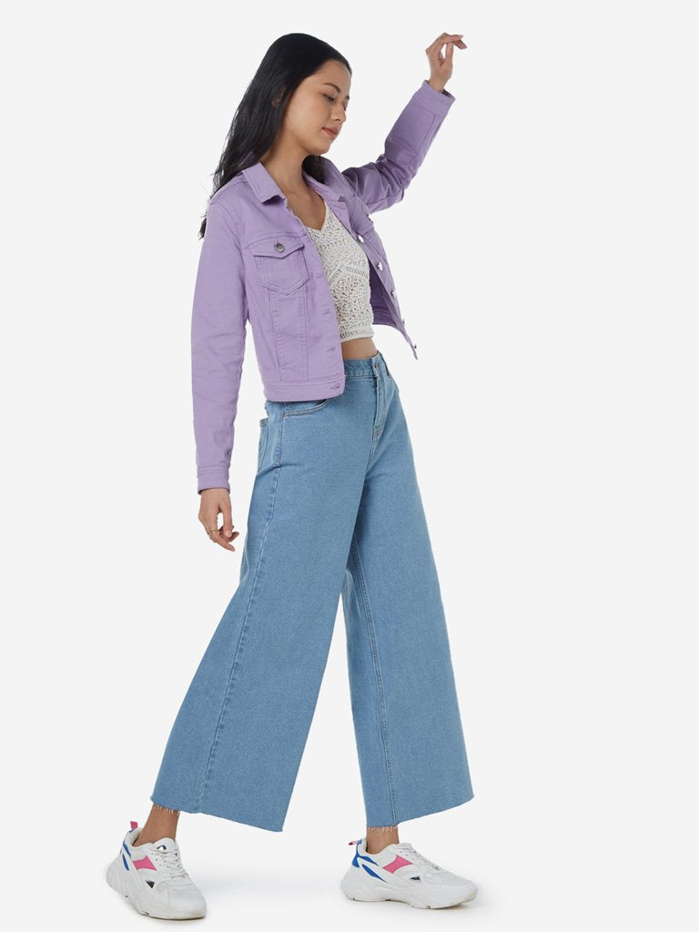 Nuon Lilac Trucker Denim Jacket