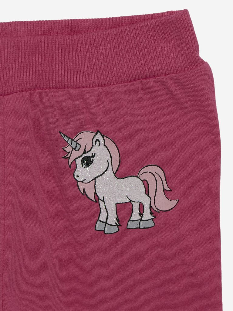 Baby HOP Pink Printed Joggers Set of Two