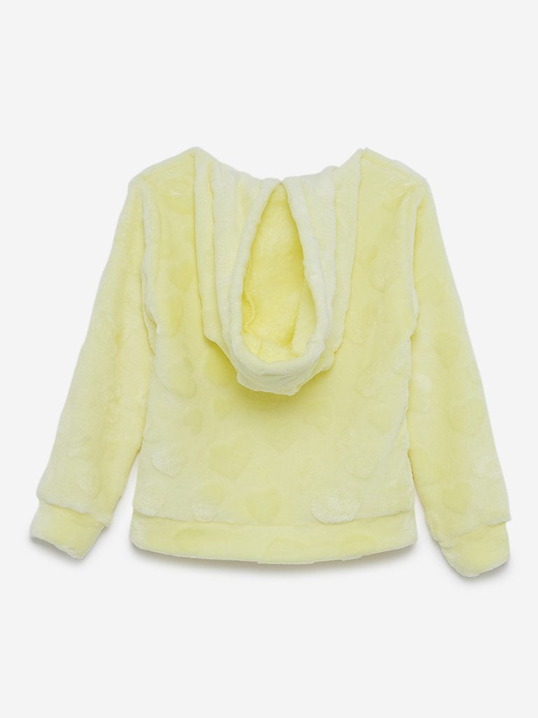 HOP Kids Yellow Faux Fur Hooded Sweatshirt