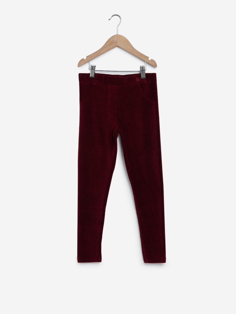 Y&F Kids Burgundy Corduroy Pants