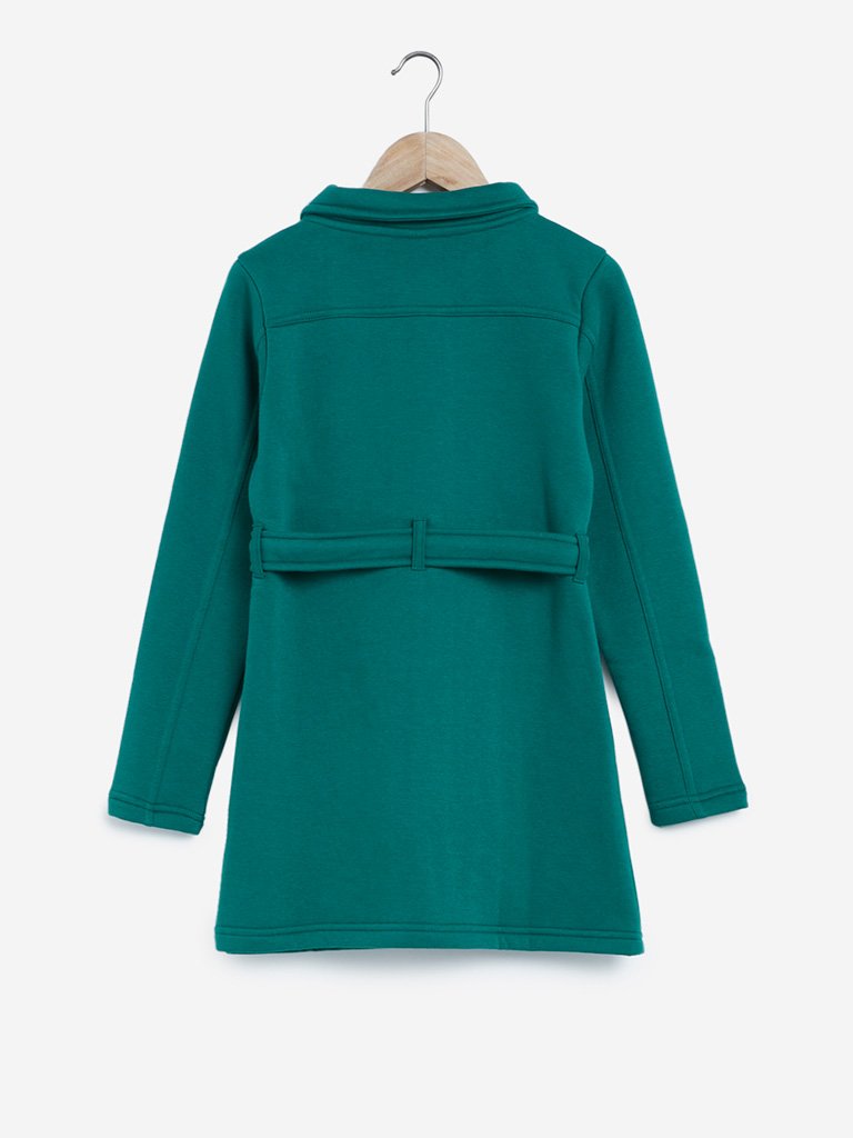 Y&F Kids Green Coat with Belt