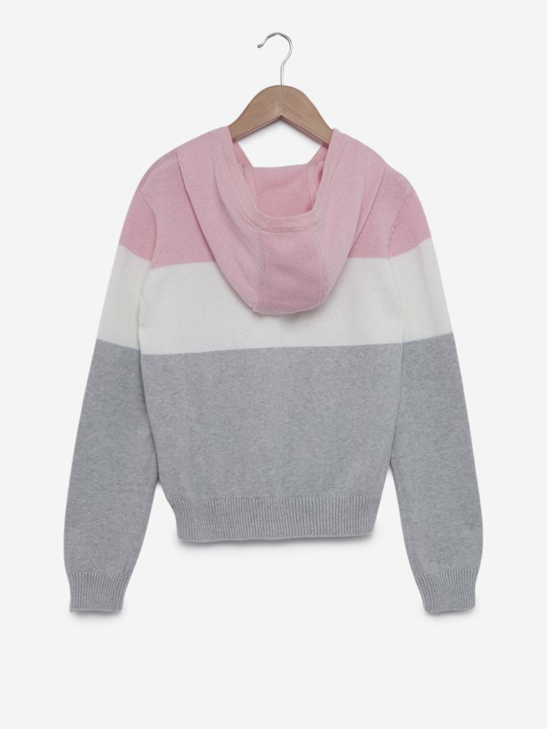 Y&F Kids Multicolour Sequinned Hooded Sweatshirt