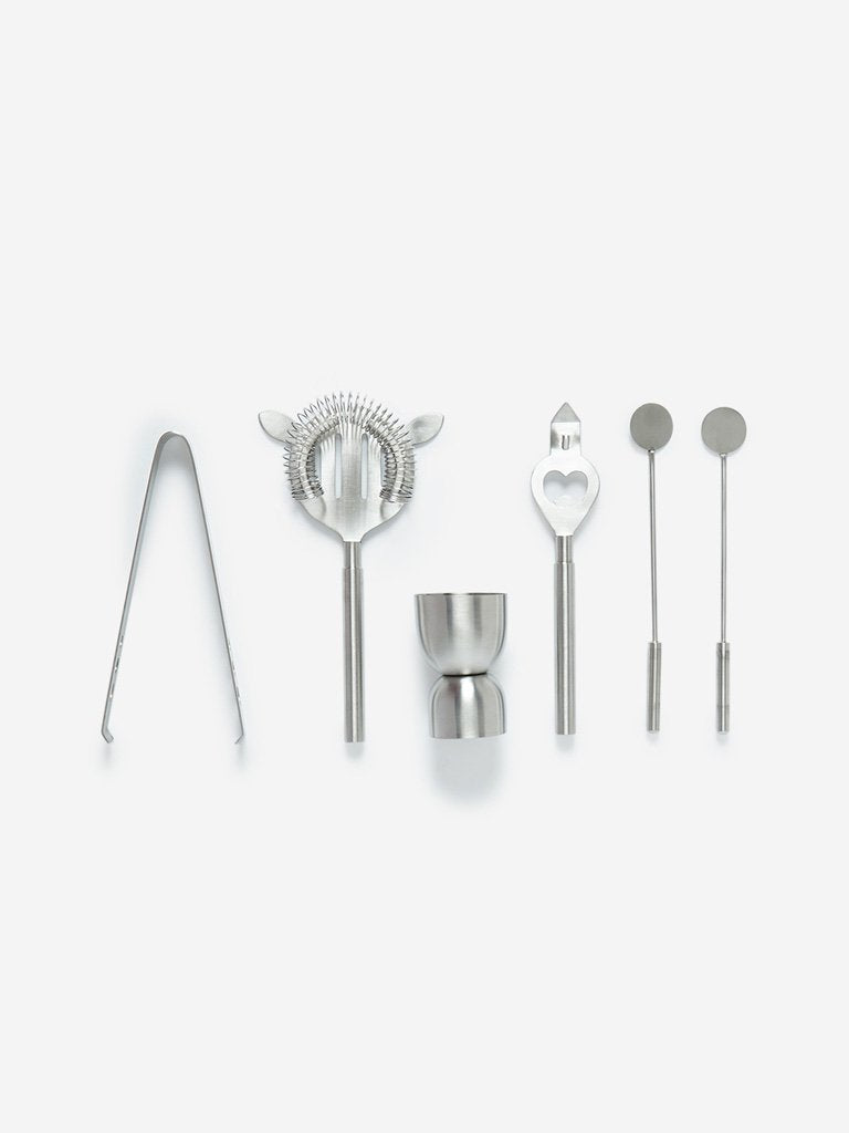 Westside Home Silver Bar Accessories Set of Five