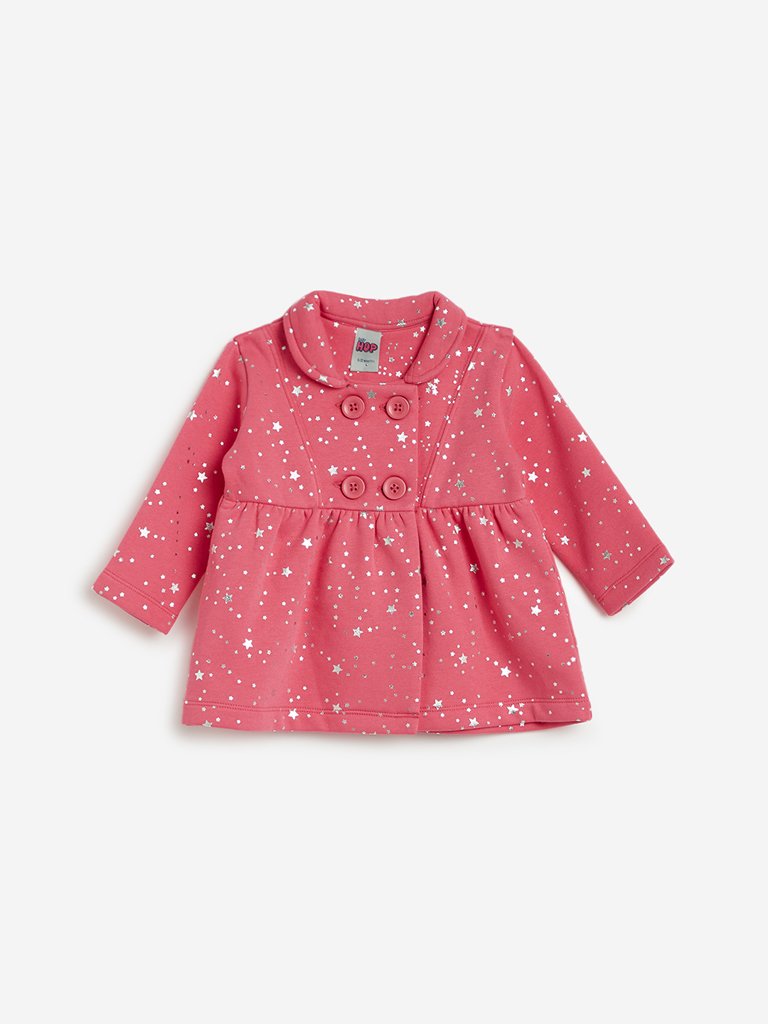 Baby HOP Pink Star Printed Coat