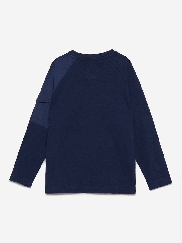 HOP Kids Indigo Text Design T-Shirt