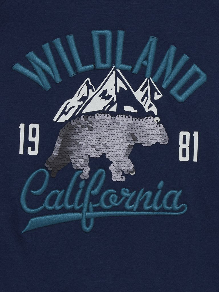 HOP Kids Indigo Text Design T-Shirt