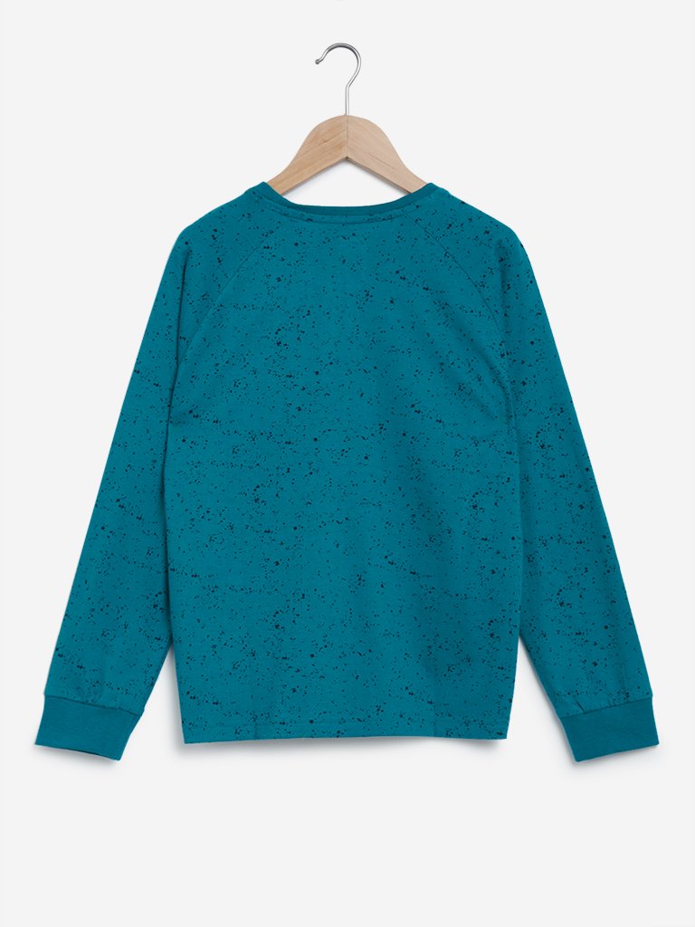Y&F Kids Teal Reversible Sequinned Sweatshirt
