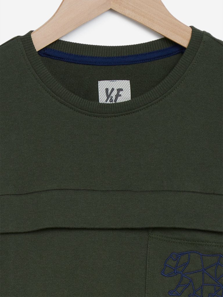 Y&F Kids Olive Crewneck Sweatshirt