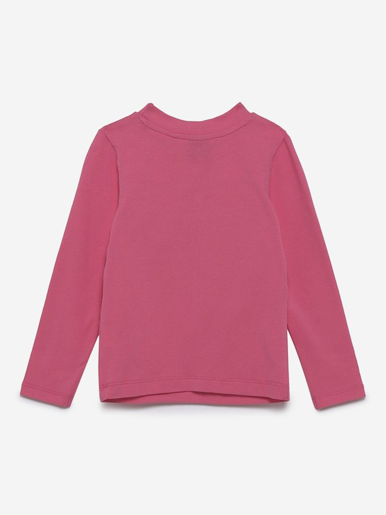 HOP Kids Candy Pink Faux-Pearl Pattern T-Shirt