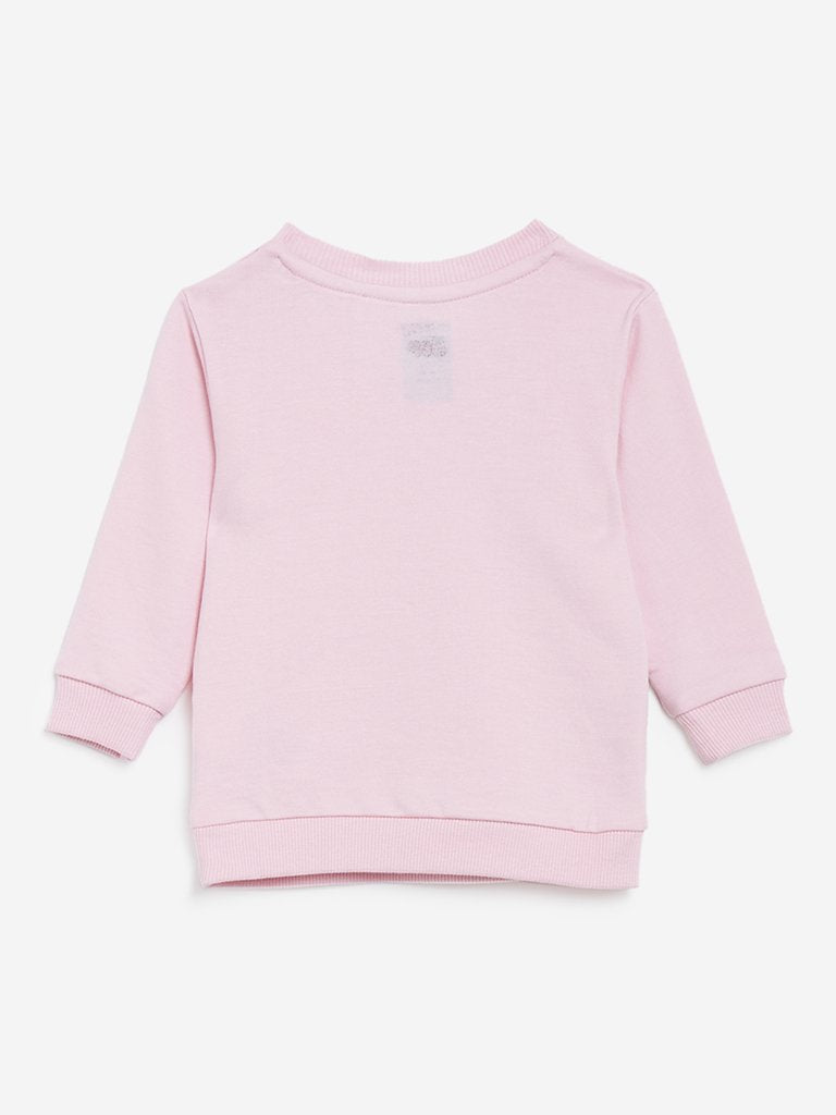 Baby HOP Light Pink Unicorn Print Sweatshirt