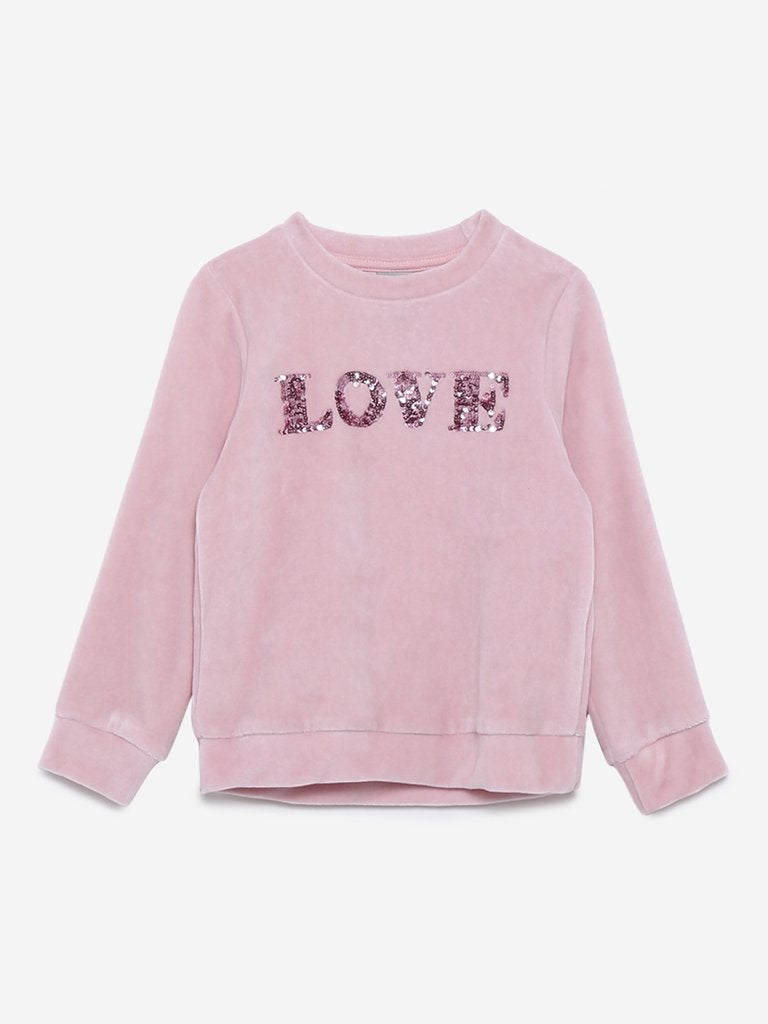 HOP Kids Pink Velveteen Sweatshirt